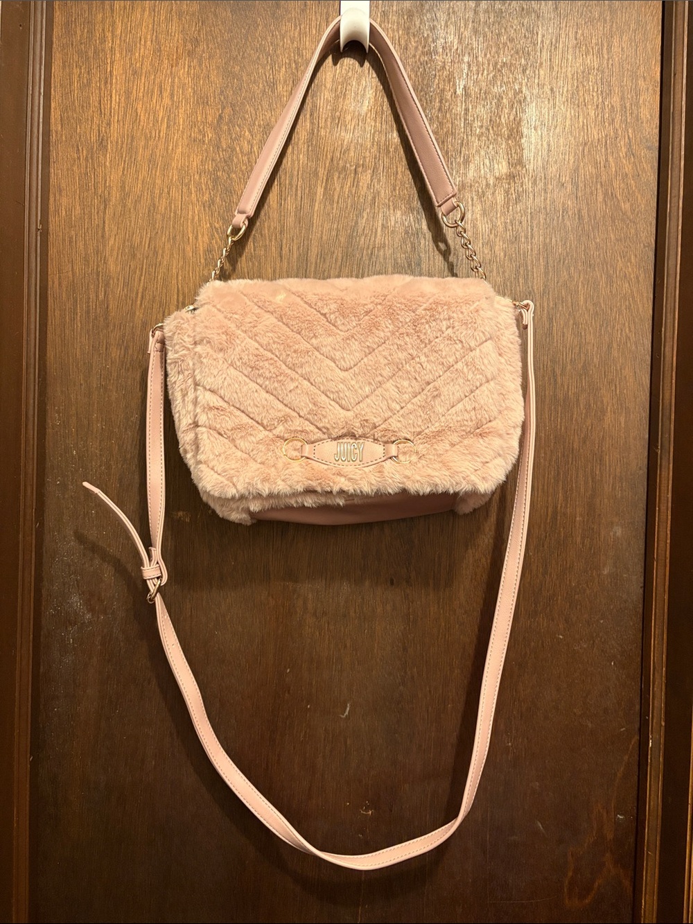Juicy Couture “Love on Top” faux fur Crossbody bag